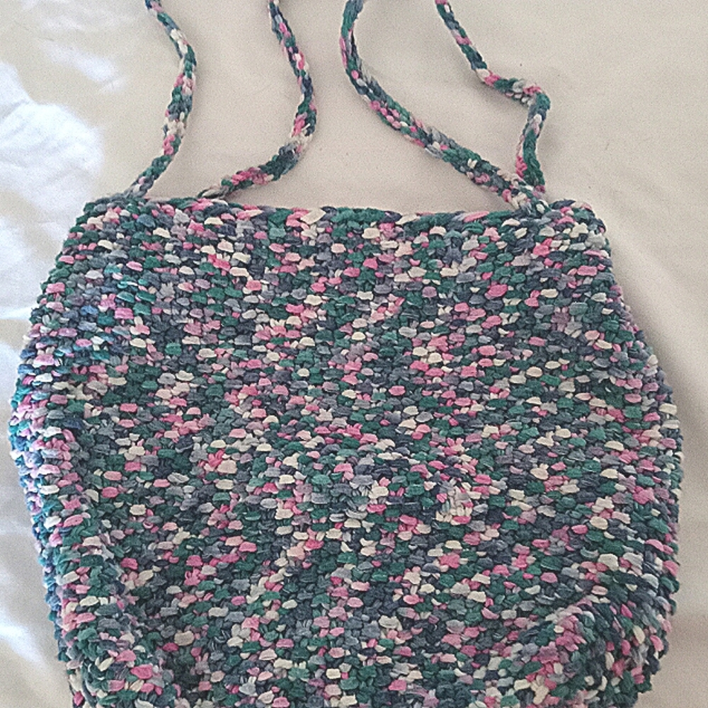 Hand knit Colorful Knit Bag